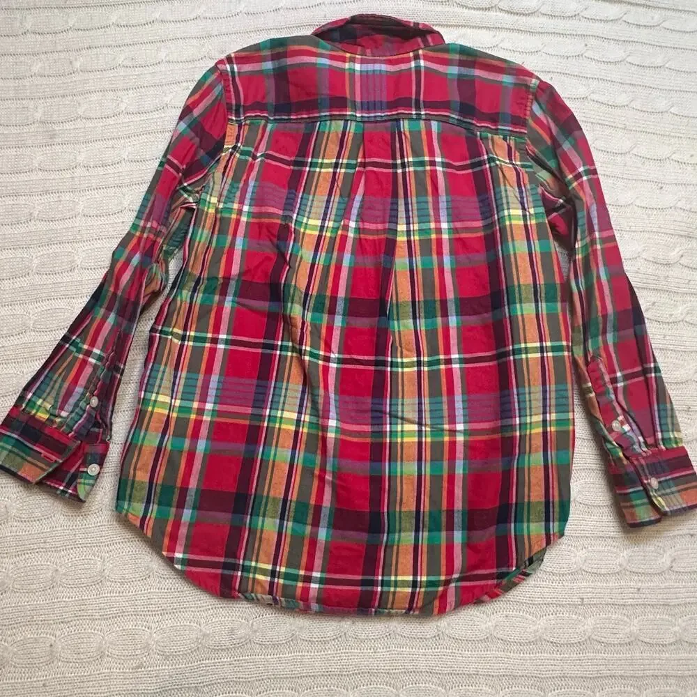 Ralph Lauren Plaid Oxford Shirt sz 6 Button Down Shirt Boys' Madras Plaid